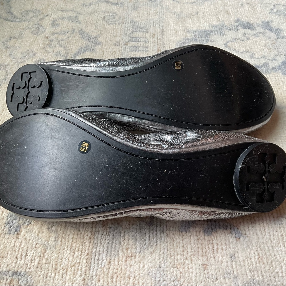 Silver Embellished Ballet Flats GUC - RUNS SMALL - Picture 5 of 5